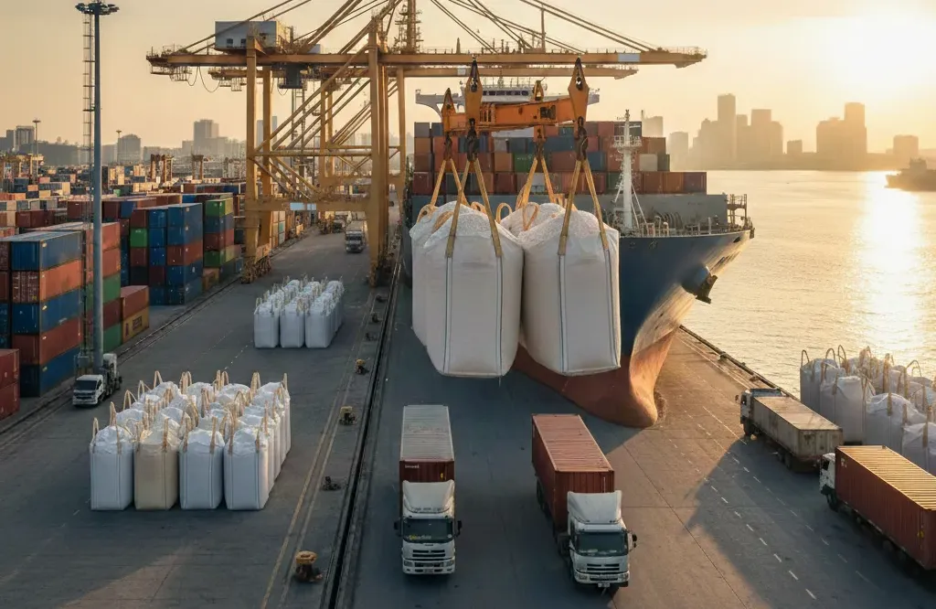 FIBC jumbo bags used for global trade and bulk material transportation