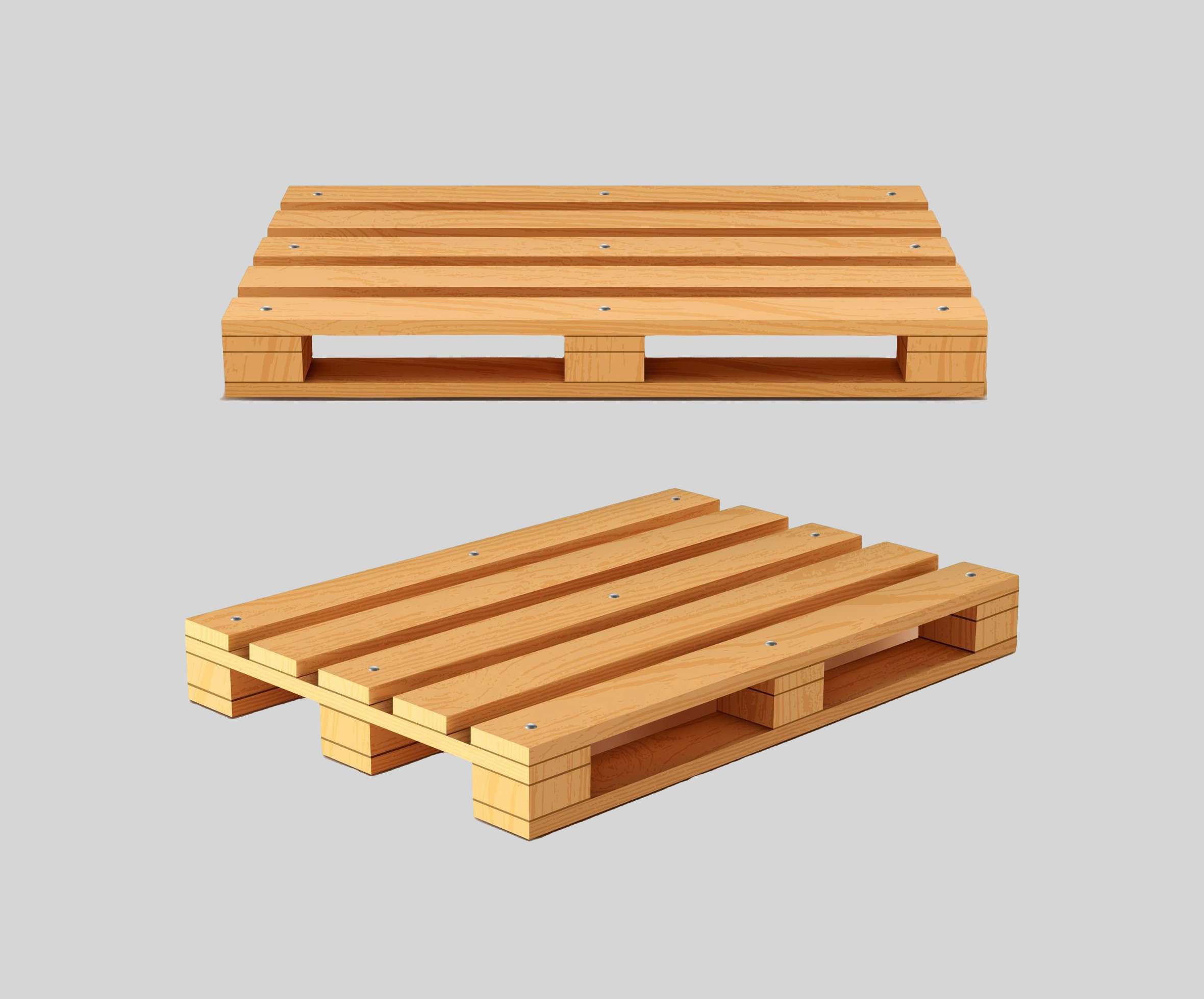 Heavy duty wooden pallet for industrial goods handling